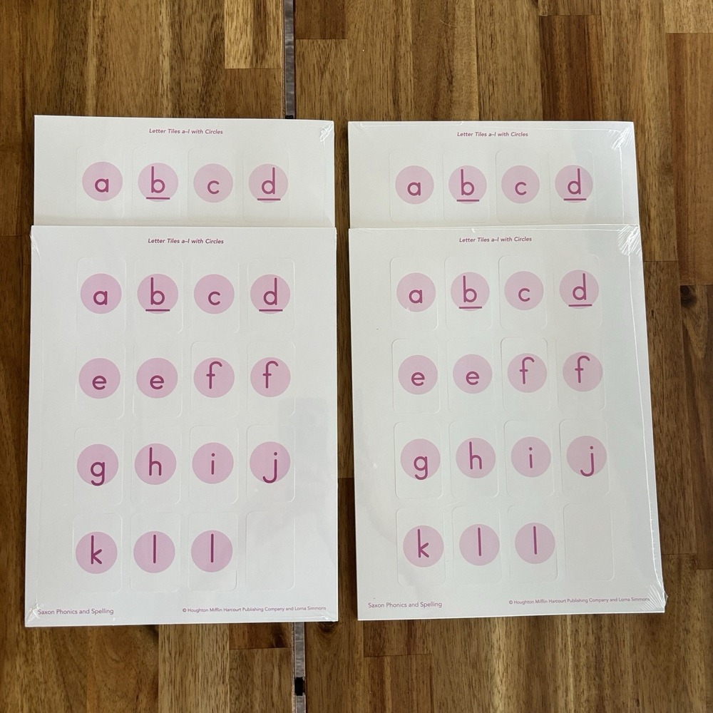 LOT OF 4 SAXON PHONICS & SPELLING LETTER SETS / ALPHABET TILES /  NEW & SEALED